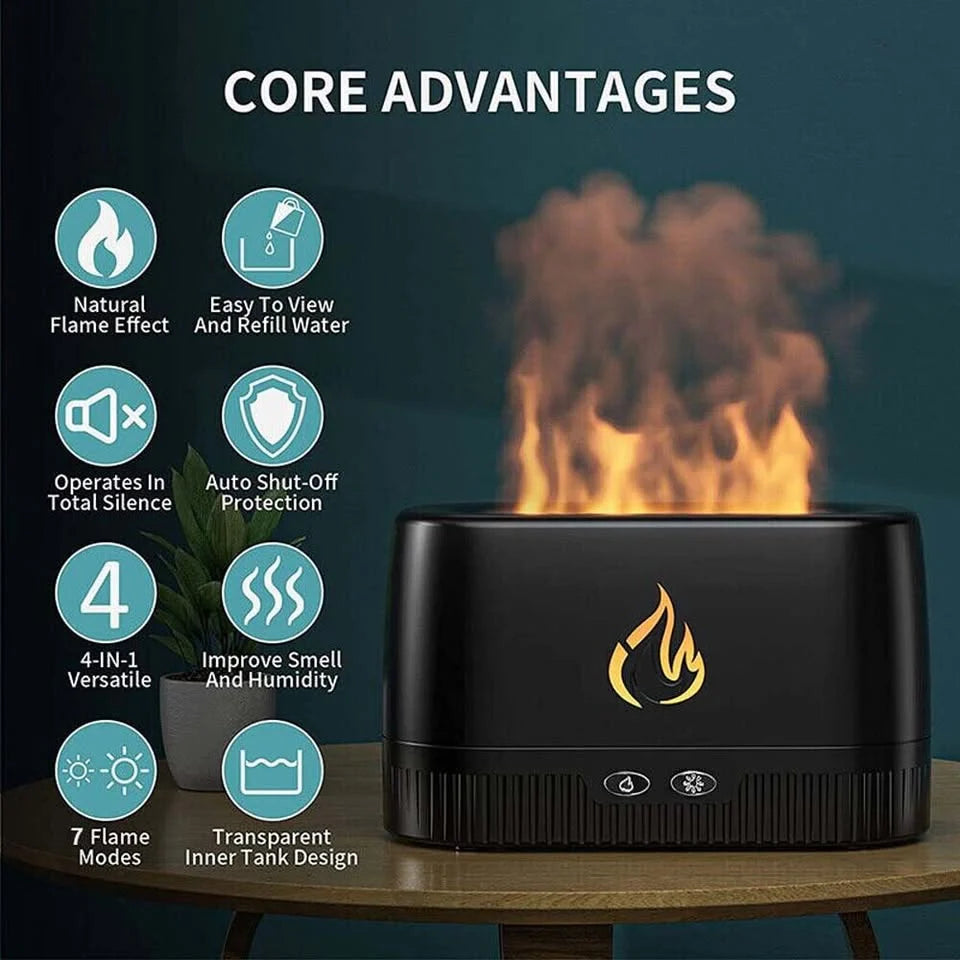 ZenFlame™ Aroma Diffuser – Flame Effect Essential Oil Humidifier
